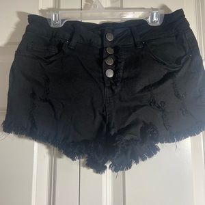 Black jean shorts